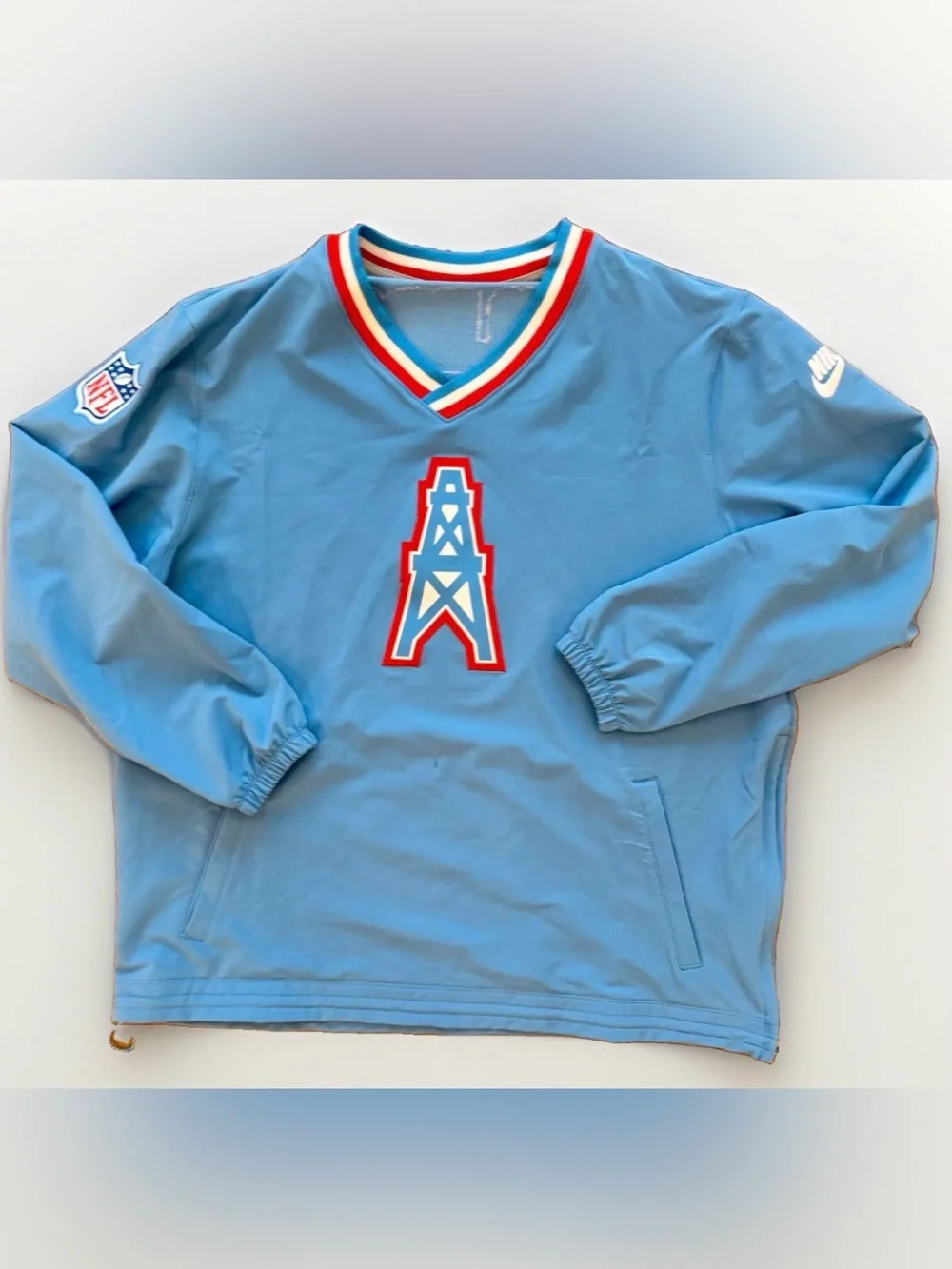 VTG 90s Men’s XL NFL Nike Houston Oilers Throwback Pullover Windbreaker Jacket